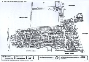 Map Showing Clinics, Schools and Thallas in Zahidabad Karachi