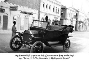 Elphinstone-St.-in-1914,-Picture-of-a-British-family's-first-car-in-Karachi