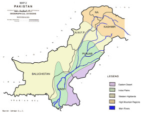 Pakistan Map - Geographical Divisions