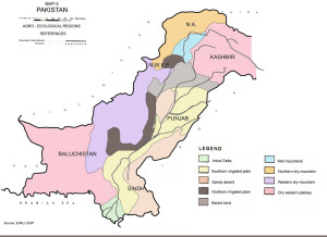 Pakistan Map - Agro & Ecological Regions